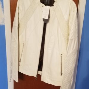 White leather Armani exchange jacket